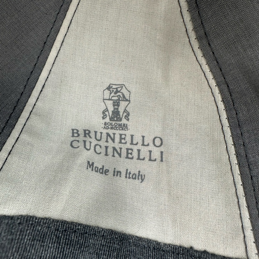 Brunello Cucinelli Brown Herringbone Baseball Cap 100% Cotton Made in Italy Hat - Picture 10 of 10